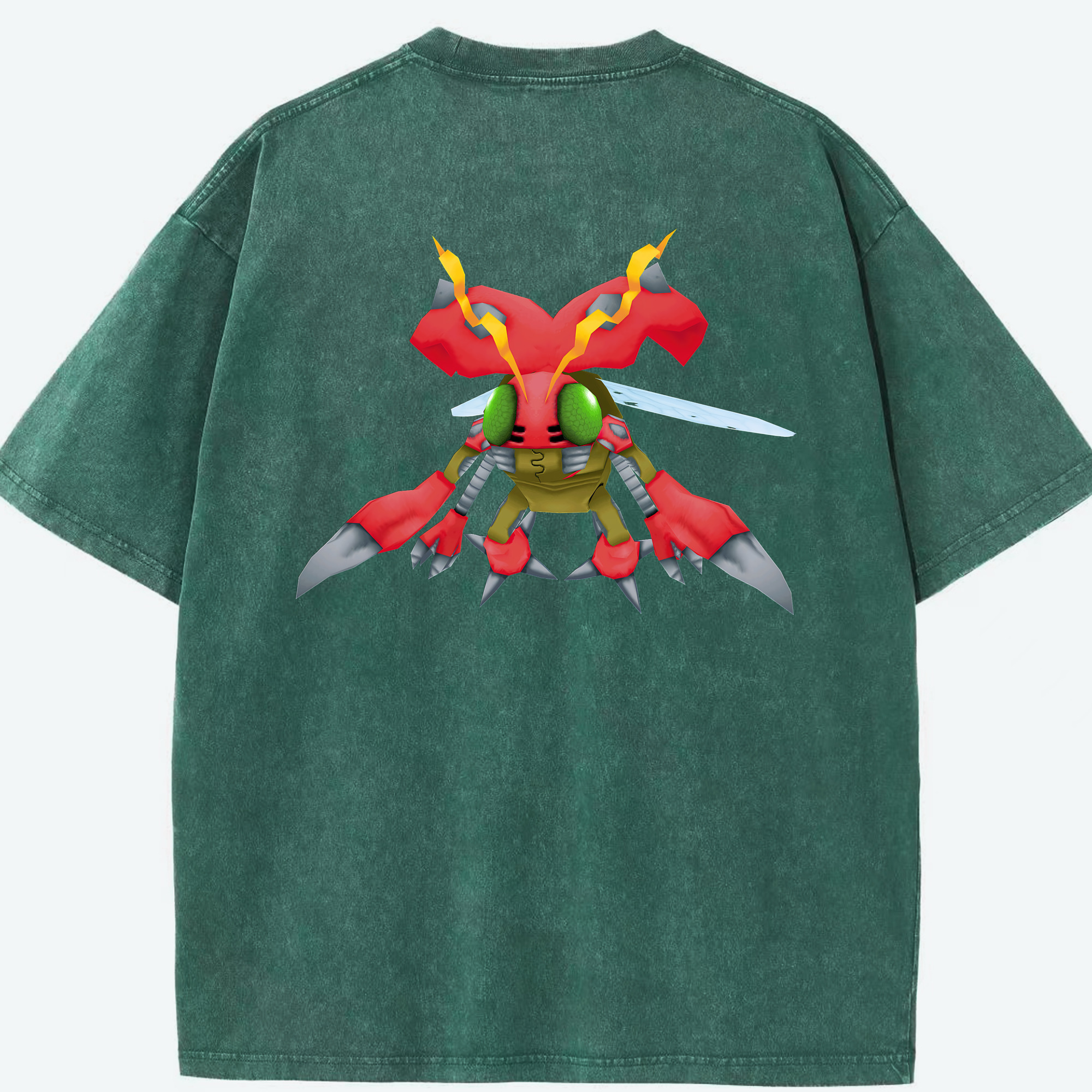 （画像用） Digimon デジタルモンスター/デジモン 綿100% ヴィンテージ風 半袖Tシャツ（背面プリント）